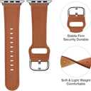 POWER PRIMACY Leather Bands Compatible with Apple Watch Band 49mm 46mm 45mm 44mm 42mm-Series 3 2 1,Genuine Leather Strap Compatible for Women Men iWatch Ultra SE Series 11 10 9 8 7 6 5 4(Brown/Silver)