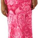 PRETTYGARDEN Women's Floral Bodycon Maxi Dress Summer Beach Sundress Sleeveless Spaghetti Strap Wedding Guest Dress (Pink, XXL)