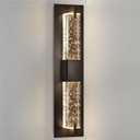 WOSHITU LED Wall Sconce Light: 19 Inch Black Modern Sconces Wall Lighting 3000K Dimmable Crystal Wall Lamps Indoor Bathroom Sconce Wall Mount Light Fixtures for Living Room/Bedroom/Hallway