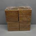4 Pack Rattan Tissue Box Cover Square, Hand Woven Wicker Tissue Holder, Tissue Box Holder, Wicker Tissue Box Cover, 5.5 x 5.5 X 5.5 inch, Natural