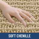 Smiry Bathroom Rugs Mat 36x24, Extra Soft Absorbent Chenille Bath Rugs, Non Slip Rubber Backing Machine Washable Quick Dry Bath Mats for Bathroom Floor, Tub, Shower, Home Decor Accessories, Beige