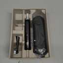 Oral-B iO Series 5 Rechargeable Electric Toothbrush with Visible Pressure Sensor to Protect Gums, 2 Minute Timer, 5 Cleaning Settings, 1 Replacement Toothbrush Heads, and Travel Case, Black