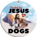 2025 Christmas Ornament  Fueled by Jesus and Dogs Religious Humor Ornament, Pet Lover Xmas Decoration