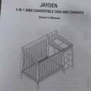 Dream On Me Jayden 4-in-1 Mini Convertible Crib And Changer in Natural, Greenguard Gold Certified, Non-Toxic Finish, New Zealand Pinewood, 1" Mattress Pad (A piece was cut off at the corner.
)