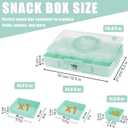 Snackle Box Container - 10 Compartments Including 2 XL, Dishwasher & Microwave Safe, Divided Serving Tray with Lid and Handle, BPA-Free, snack box (1 PCS, Green, 1 Box with 2 XL Compartments)