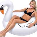 GoFloats Swan Party Tube Inflatable Raft, Float In Style (for Adults and Kids)