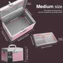 Medicine Lock Box with Combination Lock - 11.2 x 7.6 x 7.6 Inches - First Aid Safe Medication Storage Box, Medications and Personal Items, Safe Boxes for Home and Outdoor - Pink