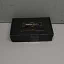 Wican Guest Towel Holder Tray for Bathroom, Oak and Iron Napkins Holder for Powder Room Dinning Table Wooden Basket for Disposable Paper Hand Towels Black and Farmhouse Brown (9.06 x 5.51 x 2.56 inchs)