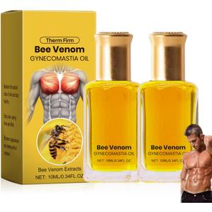 ThermoFirm Bee Venom Gynecomastia Oil, 2025 New Chest Muscles Bee Venom Oil, Advanced Bee Venom for Strengthen The Chest Muscles (2 Bottle)