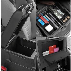 YOJOJOCO 2PCS Center Console Organizer Compatible with Toyota Tacoma 2024 2025 2026 Accessories Armrest Hidden Secondary Storage Box Handrail Platform Storage