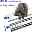 1 Pair of 32 Inch Heavy Duty Drawer Slides 500LB Full Extension Side Mount Ball Bearing Drawer Rails with Lock