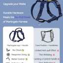 DF Freedom No Pull Martingale Dog Harness, Gentle Control for No Choking, Front Clip Harness with Reflective, Adjustable & Padded Handle for Easy Walking & Training, Navy Blue, 1", Chest 30.4"-45.2"