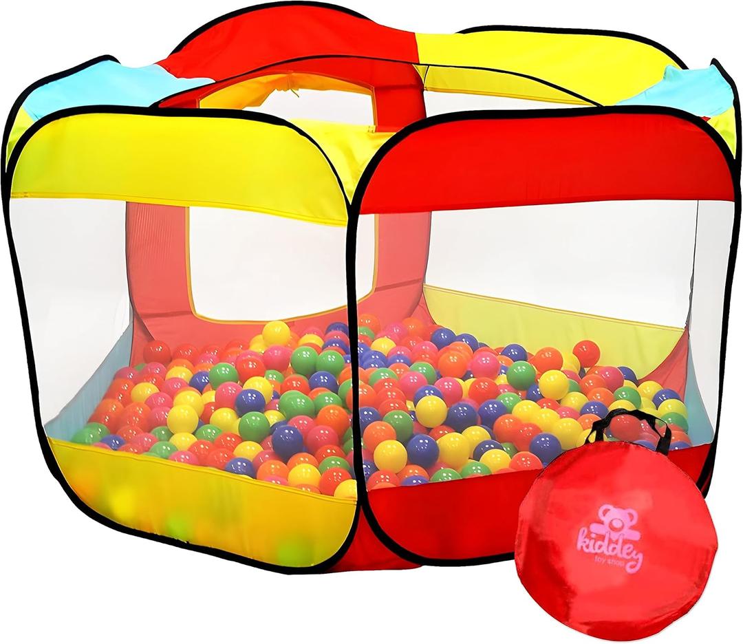 Kids Ball Pit Pop Up Large Tent for Toddlers - Indoor & Outdoor Gift Toys for Infants Girls & Boys, Baby Playpen with Zipper Storage Bag, BallPit Balls Not Included