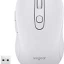 wegear USB Wireless Mouse for Laptop PC Mac, 2.4GHz Cordless Mouse with 6 Buttons, 5-Level Adjustable 4000 DPI, Ergonomic Portable Optical Computer Mice, 24-Month Battery Life -White