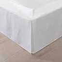 Full Bed Skirt, Wrap Around Bed Skirt with Pleated Corner, 12 Inch Drop Pleated Waffle Weave Bedskirts, Anti-Slip, Microfiber, White, 12'' Full