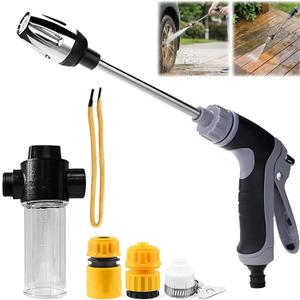 Pressure Washer, Handheld Power Washer with 360 Rotating Nozzle, 3 Spray Modes, Stainless Steel Universal Hose Fit, Tool-Free Installation-Driveway & Outdoor Cleaning
