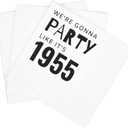 SharkBliss Funny 70th Birthday Cocktail Napkins, 100 Pack Black We're Gonna Party Like It's 1955 Disposable Paper Beverage Cocktail Napkins for Women Her 70th Birthday Party, 2-Ply, 5x5" (1955 Black)
