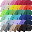 Windyun 36 Rolls Heavy Cotton Webbing 118.8 Yard 36 Color Mixed Polyester Cotton Webbing Strap Tote Bags Leash Straps for Making Bag Handles, Cloth Belt, Crafts Outdoor Accessories Supplies (1.5 Inch)