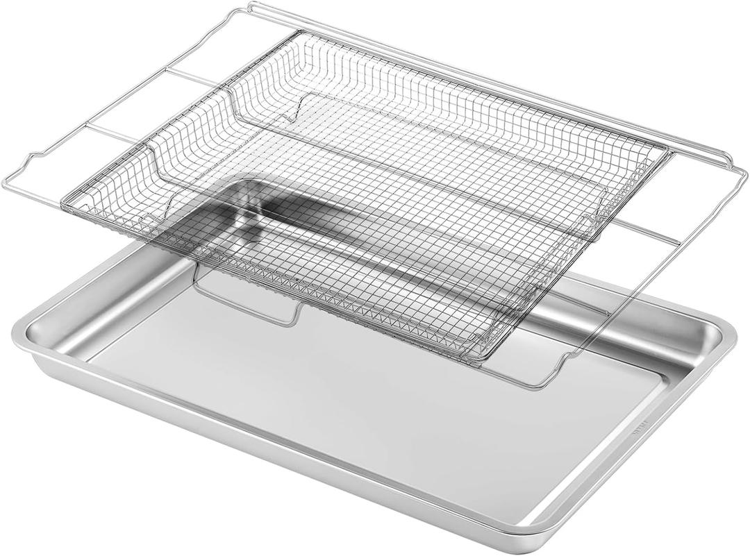 304 Stainless Steel FRIGPEREAFT Air Fryer Tray Replacement Parts for Frigidaire Gallery 30 Inch Electric Wall Oven Rack 25'' x 16.25'' Ready Cook Gas Range Air Fryer Basket FCFI3083AS Air Fry Rack