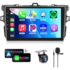 for Toyota Corolla 2009-2013 Android Car Stereo with Wireless Carplay Android Auto, 9 Inch Touch Screen Bluetooth Car Radio Support GPS Navigation WiFi HiFi Audio FM SWC USB Support HD Backup Camera