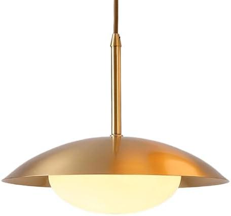 ZSJPDP G9 Base Single-Head Hanging Light,American Industrial Style Chandelier,Creative Personality Copper Glass Pendant Lamp,Restaurant Hotel Living Room Decorative Lighting Fixtures