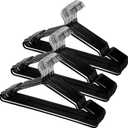 Tosnail 50 Pack 16-Inch Stainless Steel Wire Metal Non-Slip Closet Clothes Space Saving Hangers - Black