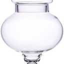 Glass Apothecary Jars with Lid, Clear Glass Candy Jar for Candy Buffet, Decorative Glass Jar for Party, Wedding and Home Decor, Classic Glass Candy Canister (Height: 12.6", Diameter: 6.5")