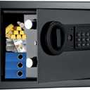 Safe Box Fingerprint Lock with Keypad and Key, Mute Mode, Personal Electronic Safe Box for Home Normal Use (0.5 Cubic Feet)