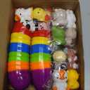 Letapapa Prefilled Easter Eggs with Animal Finger Puppets for Easter Basket Stuffers Fillers, Easter Party Favors for Kids Toddlers, Easter Eggs Hunt, School Classroom Rewards Supplies,12 Pack
