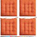 SQUARE MOON 4 Pack Chair Cushions, Seat Cushions, Chair Pads, Chair Mat for Indoor, Outdoor Dining Chair, Kitchen Chairs, Dining Room Chairs (16" × 16" × 4 Pack, Orange)