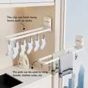 2 Pack Wall Mounted Suction Cup Clothes Drying Rack with 20 Clips, Portable & Collapsible Sock Hanger for Drying Socks, Bras, Underwear, Baby Clothes,Towels, White