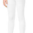 Girls Leggings Cotton Pants Stretchy Tight Toddler Basic Casual Legging with Pockets 5-13years (White)