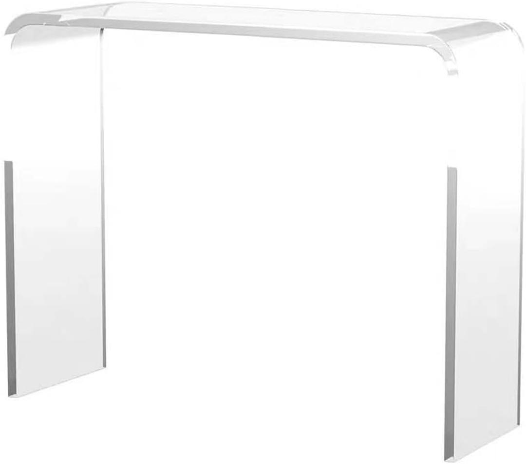 Clear Acrylic Console Table,34" L x 10" W x 28" H, U-Shape Modern Transparent Entryway Table, 110 LBS Weight Capacity, No Assembly Required - for Foyer, Living Room, Sofa Side (1 Tier)