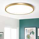 15.7Inch LED Ceiling Light Fixture Flush Mount, 32W(320W Equivalent), 3800LM, 5000K Daylight White, IP40, Flat Modern Round Ceiling Light for Bedrooms, Living Rooms, Bathrooms, Stairwells, etc.(Gold)