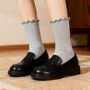 6 Pairs Women Ruffled Ankle Socks Mesh Casual Thin Breathable Delicate Knit Lace Ruffled Socks