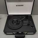 Vinyl Record Player 3-Speed Bluetooth Portable Suitcase Belt-Driven Record Player with 2 Built-in Stereo Speakers Vinyl Vintage Turntable Phonograph Records Player with RCA Line Out, AUX Out (Black)