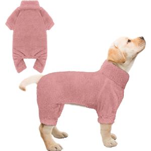 Fuzzy Dog Pajamas Turtleneck Dog Clothes Warm Soft Cozy Lightweight Dog Pjs Dog Sweaters for Small Dogs(Pink-XS)