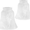 Skelang 2 Pcs Ceiling Fan Light Shade, Lip Lamp Shade, Bell Shape Light Fixture Globes Replacement, Alabaste