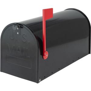 Large Mailboxes for Outside, RAINHOL Black Metal Mailbox, Galvanized Steel Post Mount Mail Box, T3 Large Capacity, 23 x 10.7 x 8.9 Inches