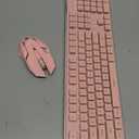 V3 Wireless Keyboard and Mouse with Single Backlit, Metal Panel, Bluetooth/2.4G Rechargeable Computer Keyboard and Mouse Combo Silent Lighted Full Size Cute Keyboards-Pink