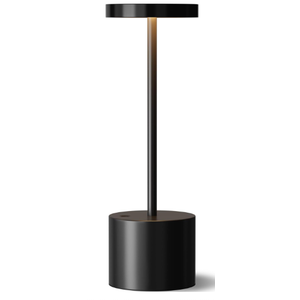 Black Cordless Table Lamp,  LED Wireless Outdoor Lamps for Dining Room, Bedroom, Bar, Cafe, Restaurant, Patio, Camping, Black