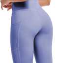 SEEMLY High Waisted Workout Capri with Pockets | Breathable Yoga Pants | Athletic Women Capri Leggings for Tummy Control (Purple, L)