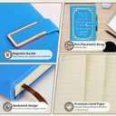 2 Pack Lined Journal Notebook for Women Men, A5 Hardcover Leather Journals with 400 Pages 80 GSM Thick for School Office Writing Business Travel, College Ruled Notebooks with Magnetic Buckle (Sky Blue)