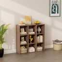 9-Cube Storage Shelf Bookcase, Walnut