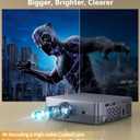 Mini Projector with WiFi and Bluetooth, Native 1080P Portable Outdoor Movie Short Throw Projector with Android 14, Built-in Speaker, Compatible with Smartphone, Fire TV Stick, HDMI/USB