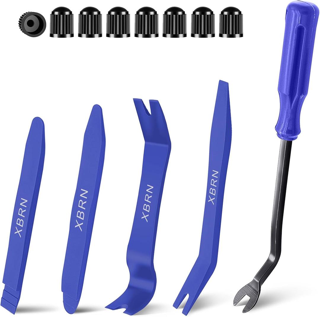 Auto Trim Removal Tool Kit,13 Pcs Car Panel Door Window Tools Kit,Auto Clip Fastener Remover Pry Tool Set Blue