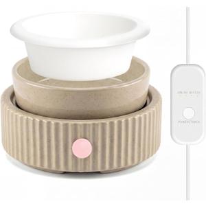 Wax Melt Warmer with Timer & Silicone Dish, Ceramic Fragrance 4-in-1 Oil Burner Electric Candle Wax Melter for Home Office Bedroom Fragrance, Home Décor and Gift Choice