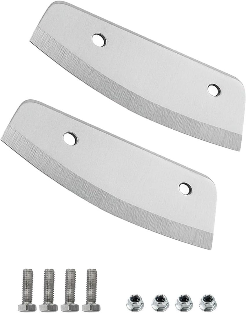8 Inch Ice Auger Blades Compatible with Eskimo Ice Auger,2 Pack Straight Blades Ice Auger Replacement Blades w/Bolts Nuts
