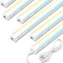 Zi-ZOHNSON 6 Pack 4FT Led Shop Lights, 30W 3900LM 3000-6500K Tunable, T8 Tube Light with 6CCT, Milky Cover Linkable Fixture Lights for Workshop, Warehouse, Garage, Shop, Barn