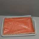 MAONAME Orange Serving Tray with Handles, Modern Decorative Trays for Coffee Table, Plastic Rectangular Trays for Ottoman, Bathroom, Halloween Decor, 15.8 x 10.2 x1.4